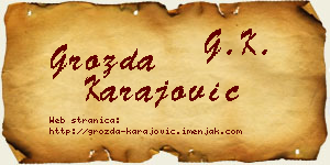 Grozda Karajović vizit kartica
